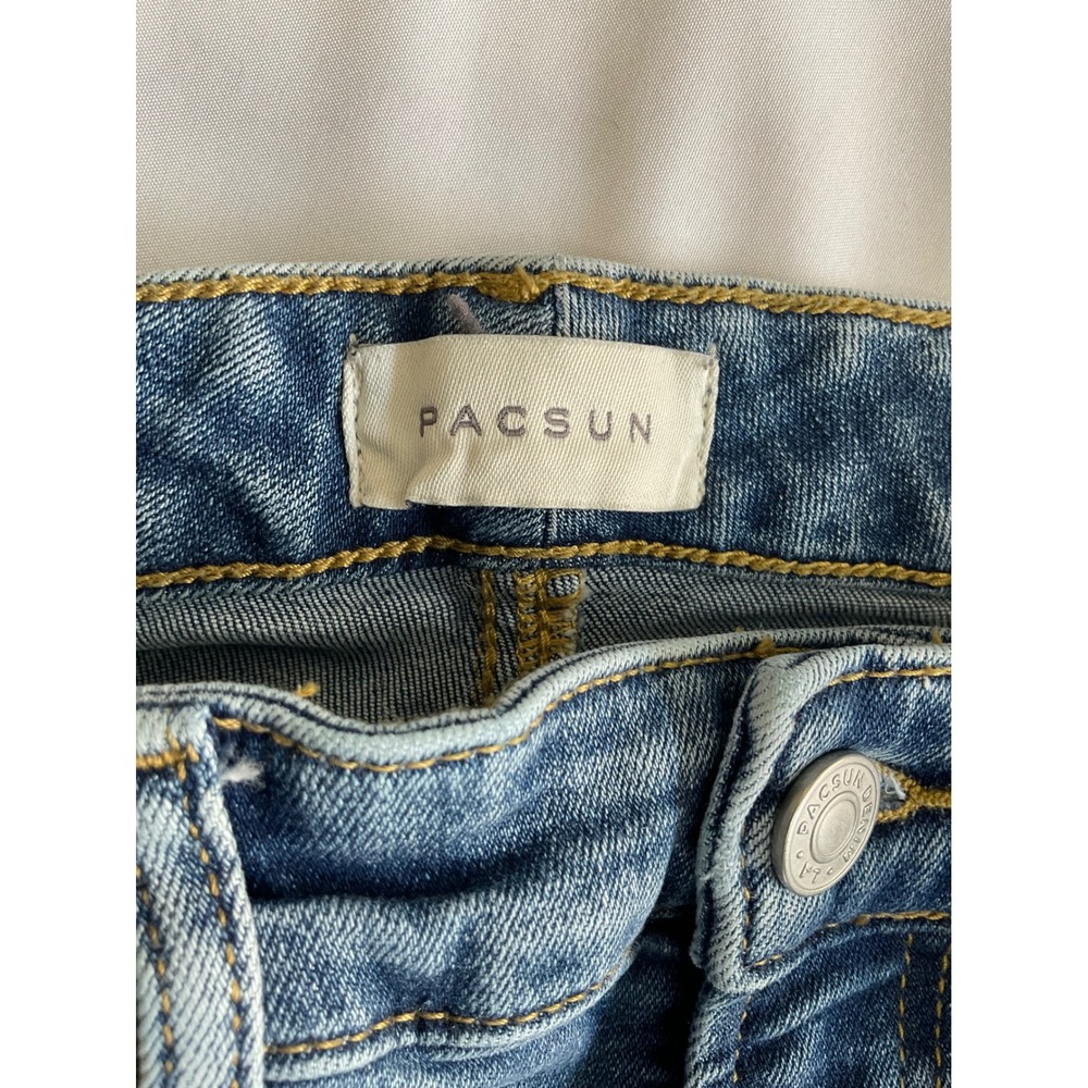 PacSun Curve Straight High Rise Jeans Medium Wash Blue Denim Size 26 - Picture 3 of 7
